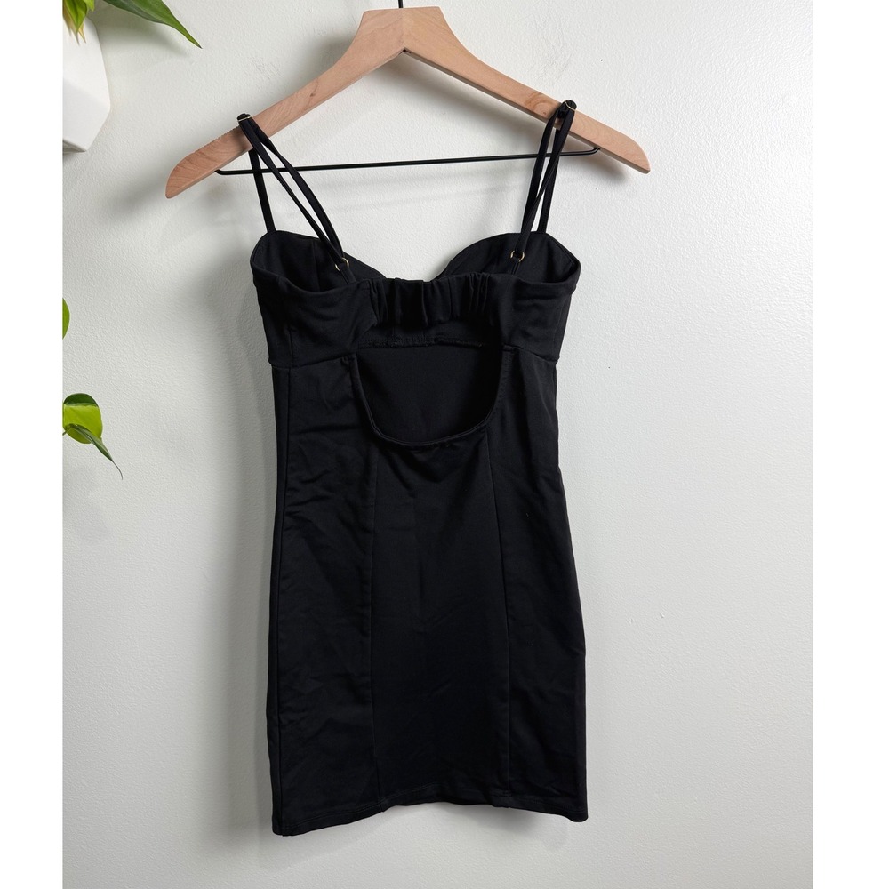 Intimately Free People Black Bodycon Mini Dress Cutout Back Sweetheart Neck XS - Picture 2 of 7
